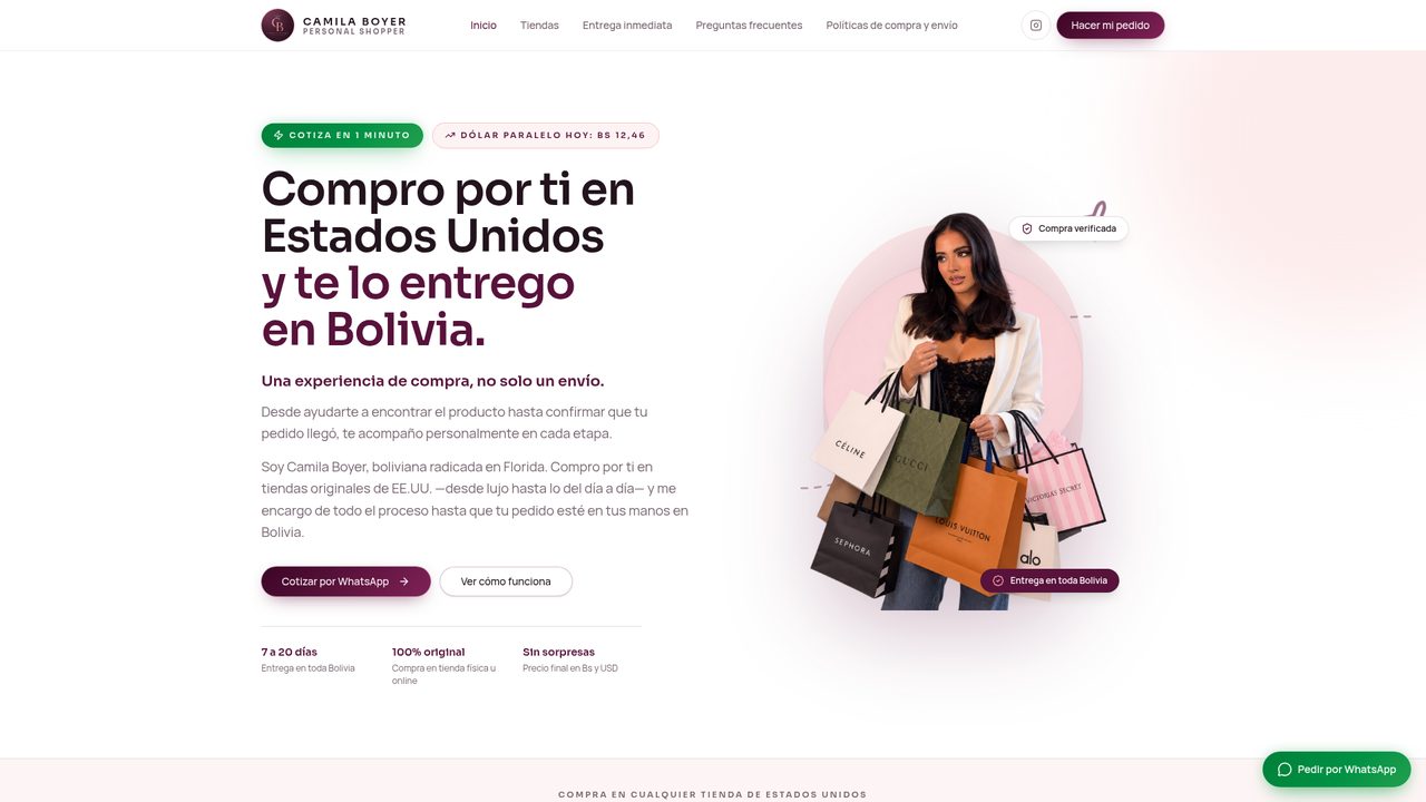 Camila Boyer — website designed by AIGENCY