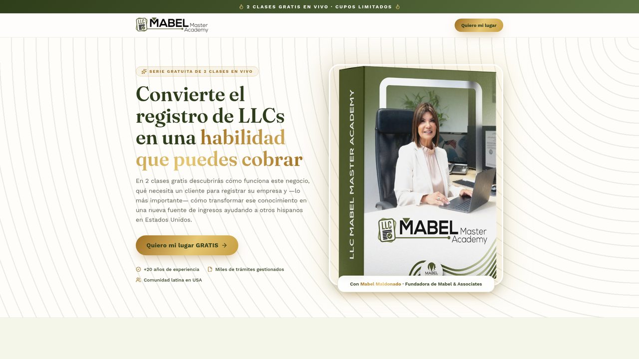 Mabel Master Academy — website designed by AIGENCY