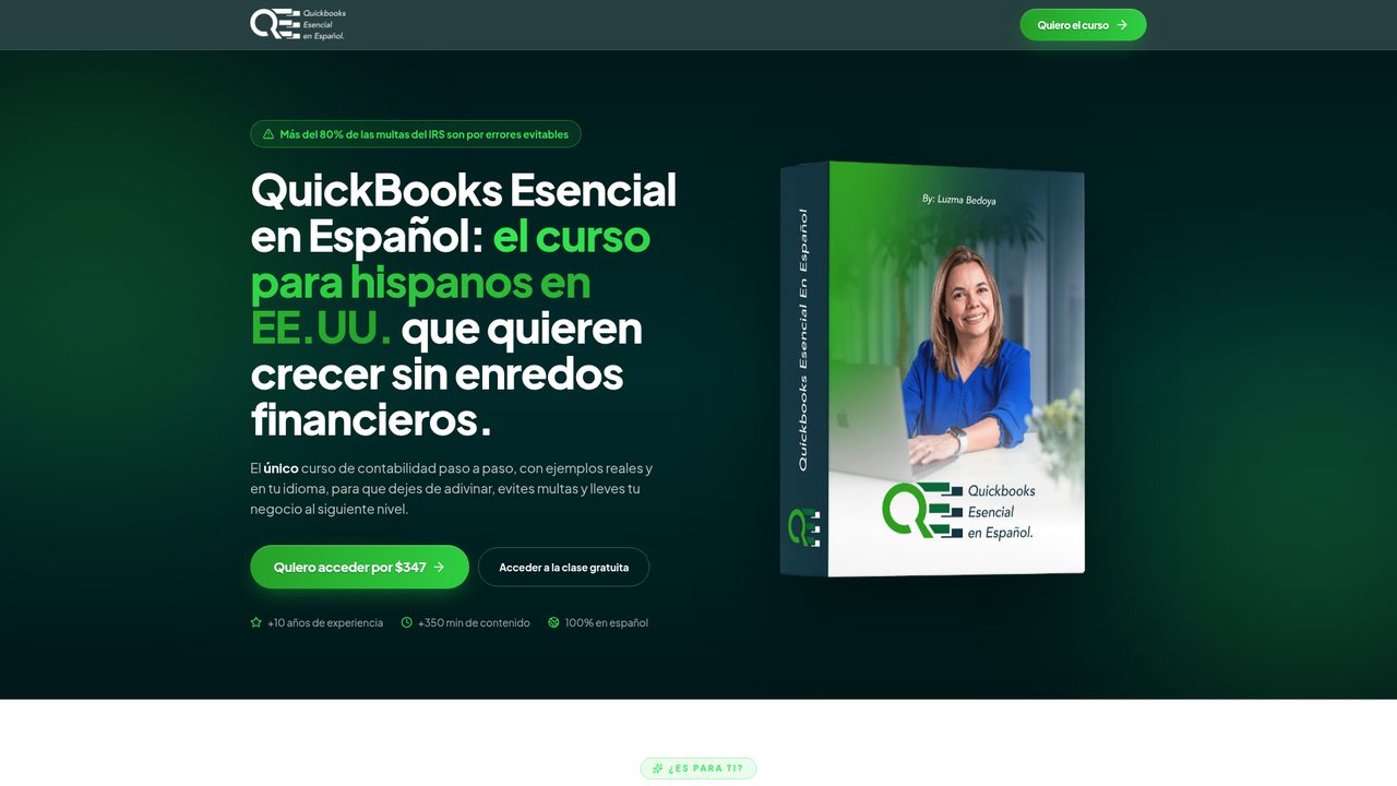 QuickBooks Español — website designed by AIGENCY